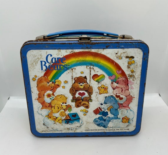 Vintage Metal Lunchbox Care Bears with Thermos ci… - image 1