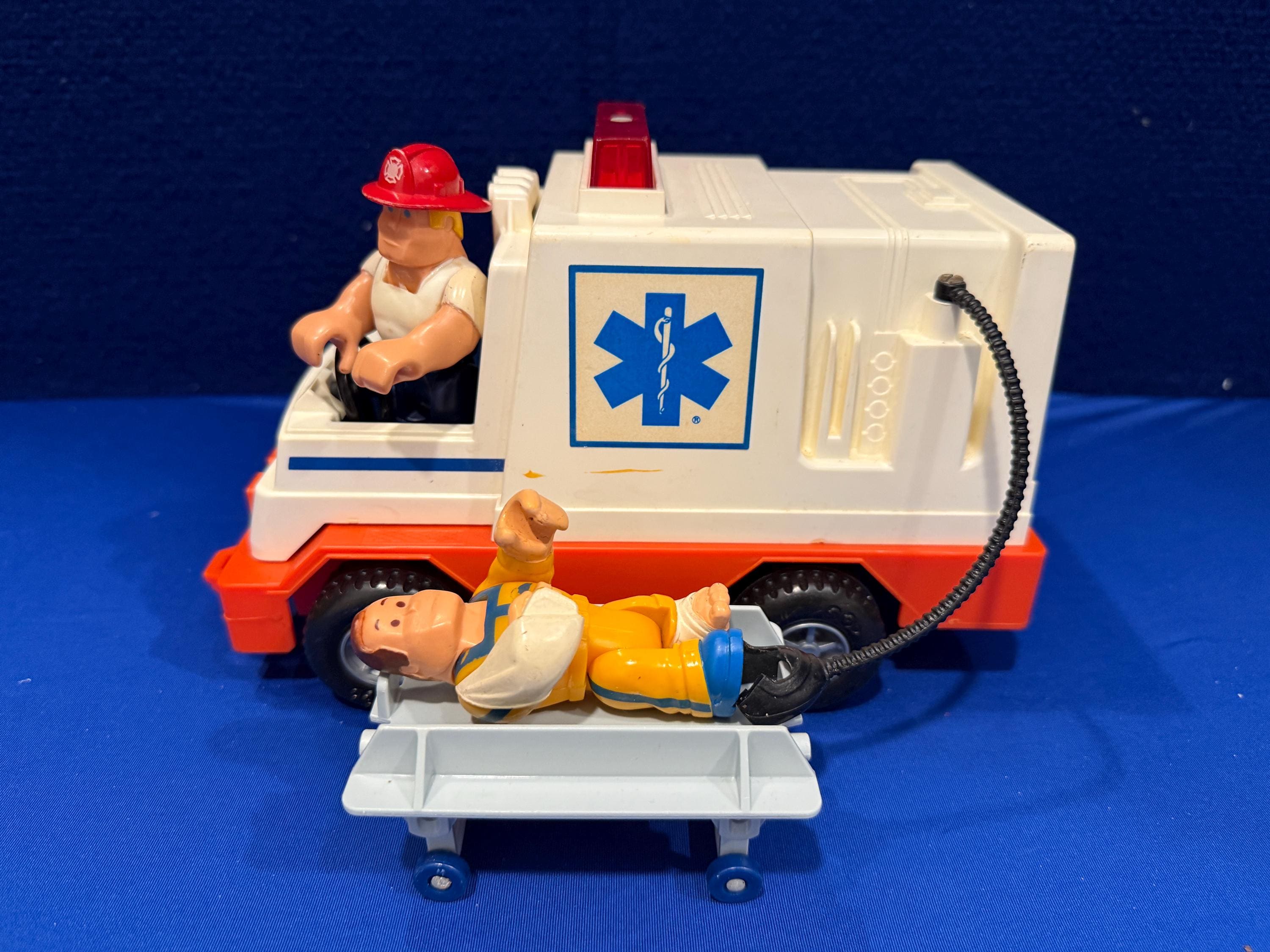 Vintage 1982 Fisher-price Husky Helper Ambulance #337 With Two