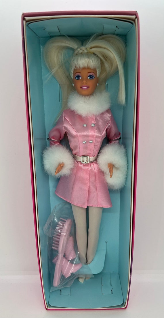 Vintage Winter Dazzle Barbie 1997: Blonde Ponytail, Pink Satin