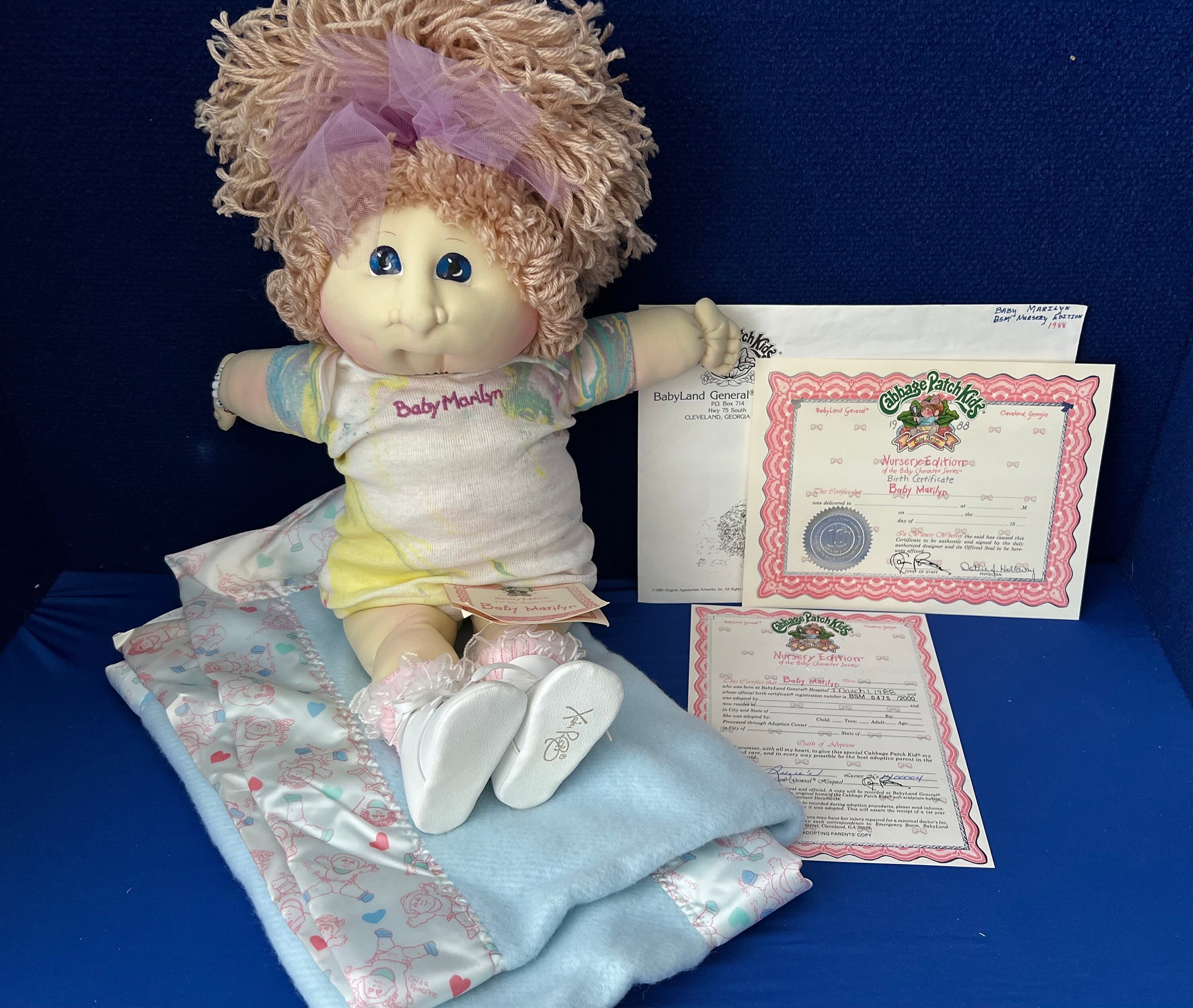 Xavier Roberts Signed Cabbage Patch Kid Doll: 1988 Nursery Edition