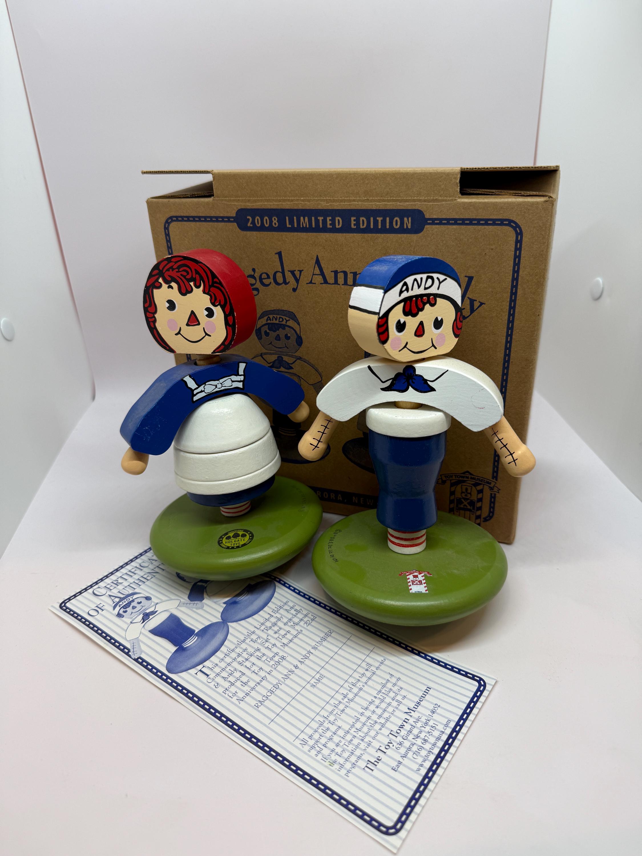 Limited Edition Raggedy Ann & Andy Holgate Wooden Stacking Toys