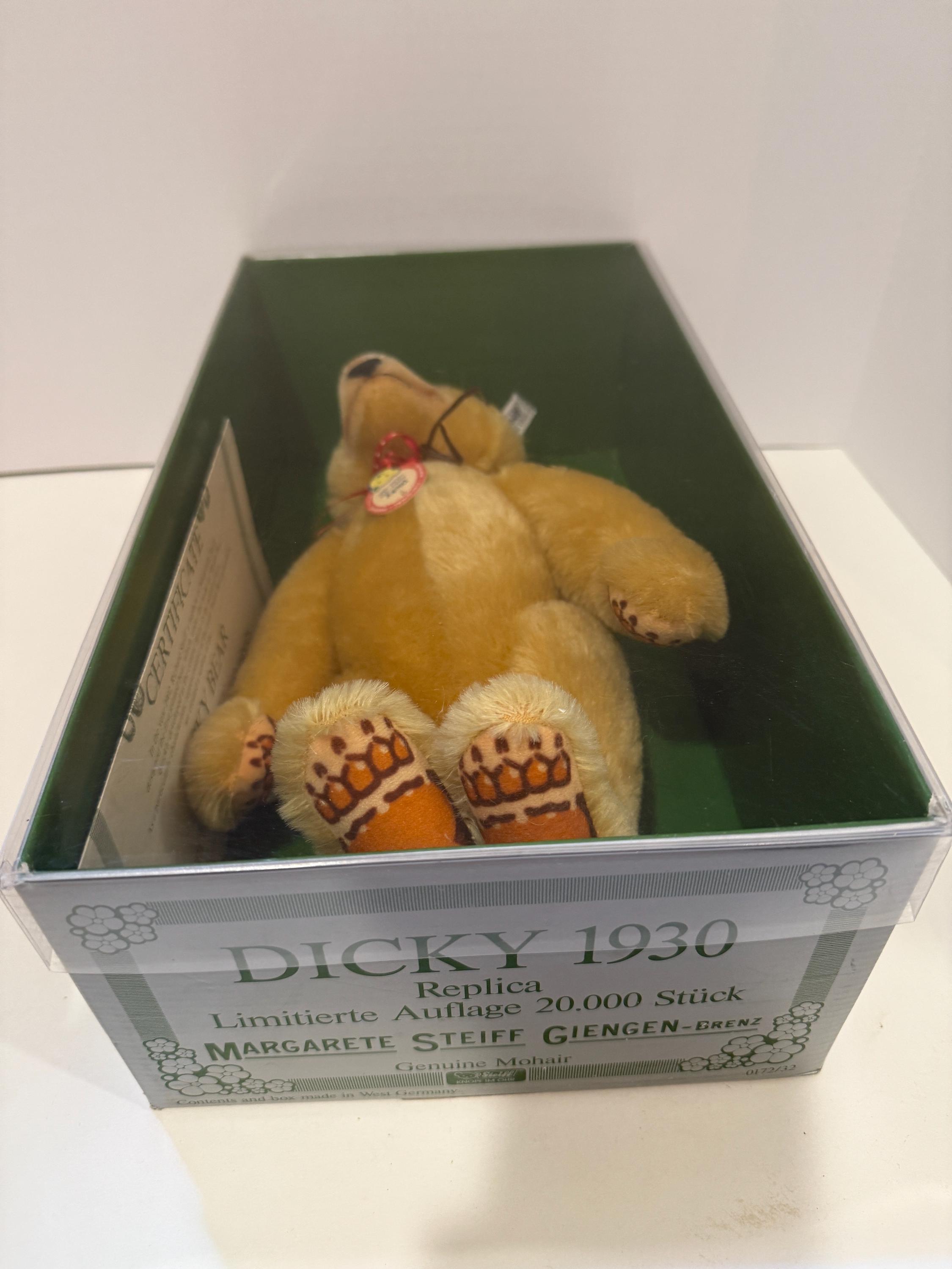 Vintage 1985 Steiff Dicky 13” Bear Replica From the 1930s - Etsy