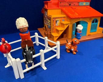 Vintage 1982 Fisher Price Western Town with Little People