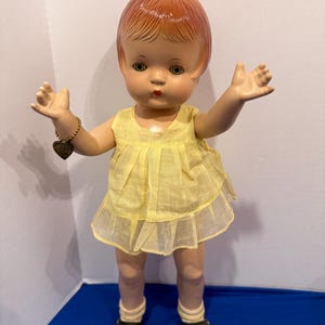 Vintage Effanbee Patsy Joan Doll 16” Composition 1930s w Bracelet Tag Sleep Eyes Original Charm Toddler Doll