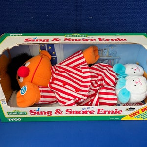 Vintage Sesame Street Sing & Snore Ernie Doll by Tyco New in Box