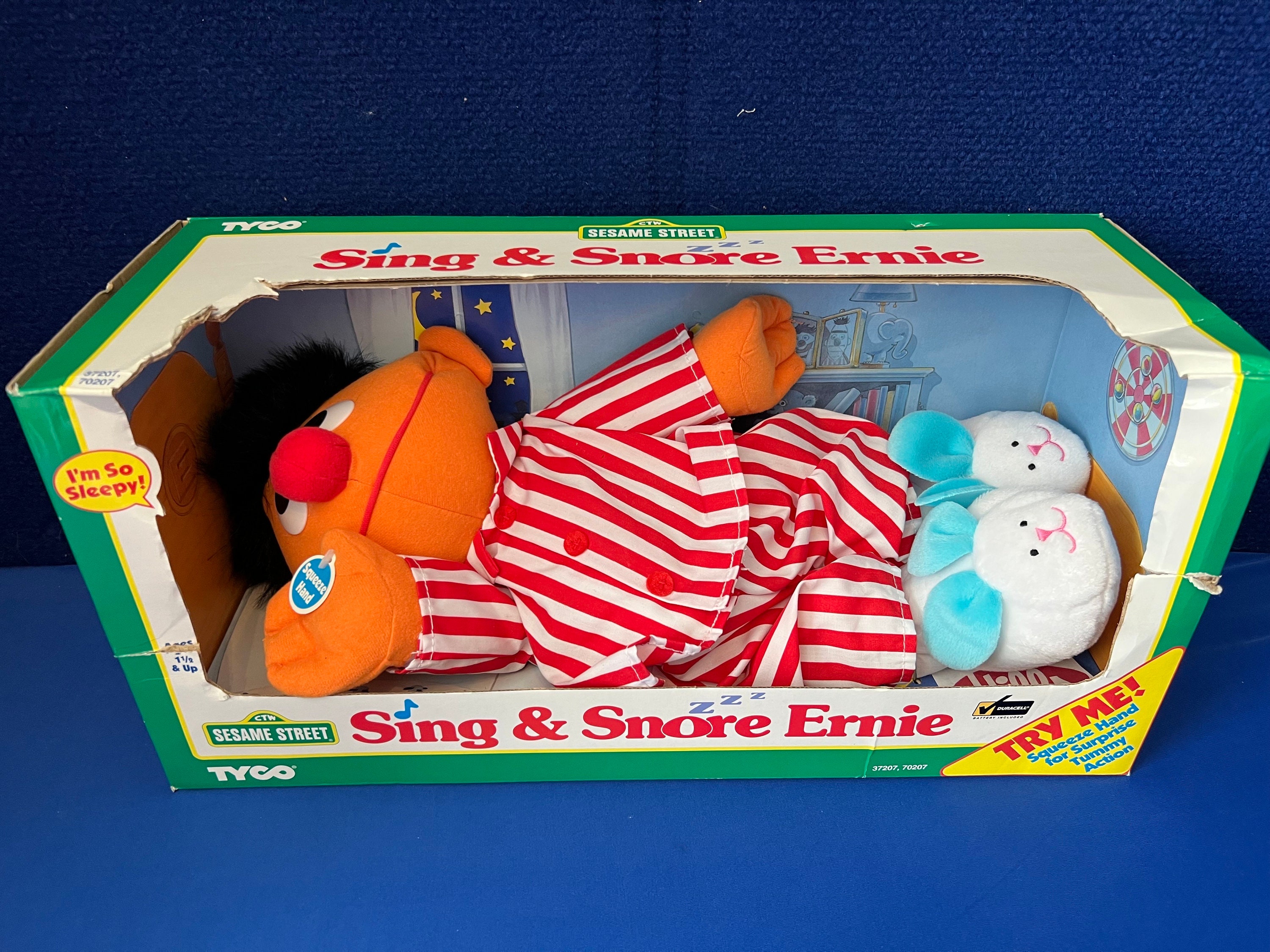 SESAME STREET「Sing & Snore Ernie／TYCO製 Vintage Sesame Street Sing & Snore Ernie Doll by Tyco New in Box