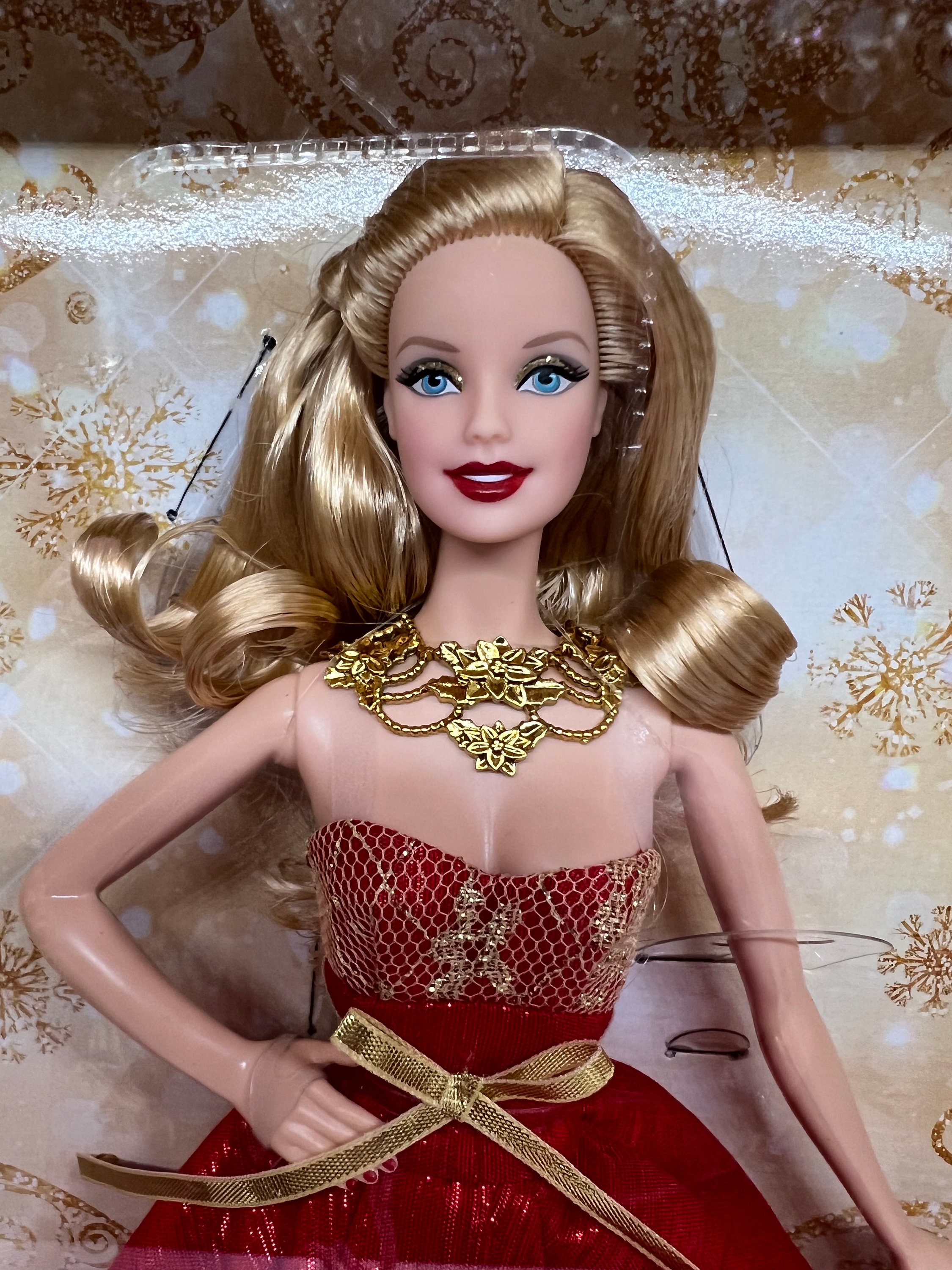Holiday Blonde Barbie Doll in Shiny Red Gown, Collectors Edition - Etsy