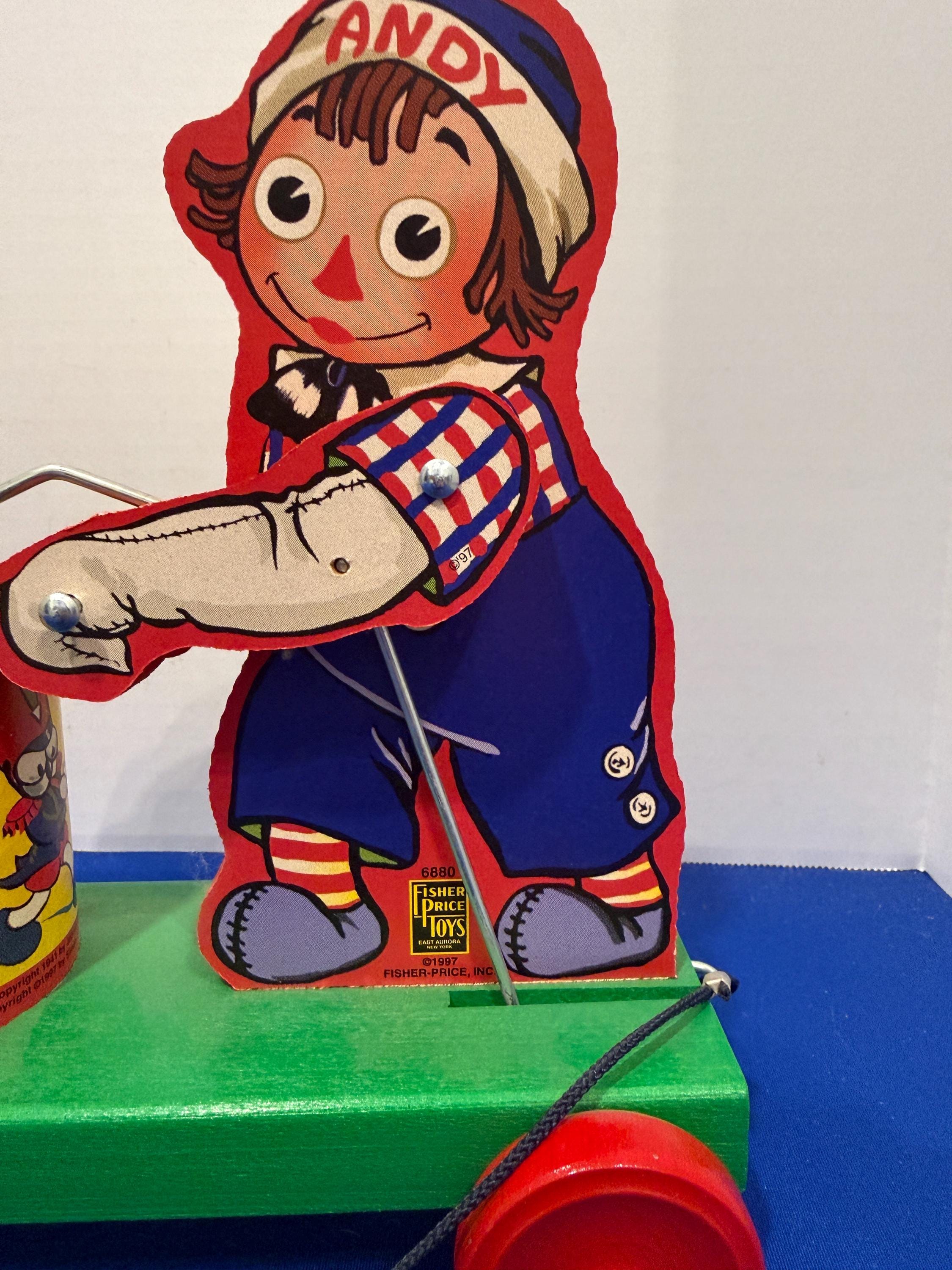 Vintage Fisher-price Raggedy Ann & Andy Parade Wooden Pull Toy - Etsy