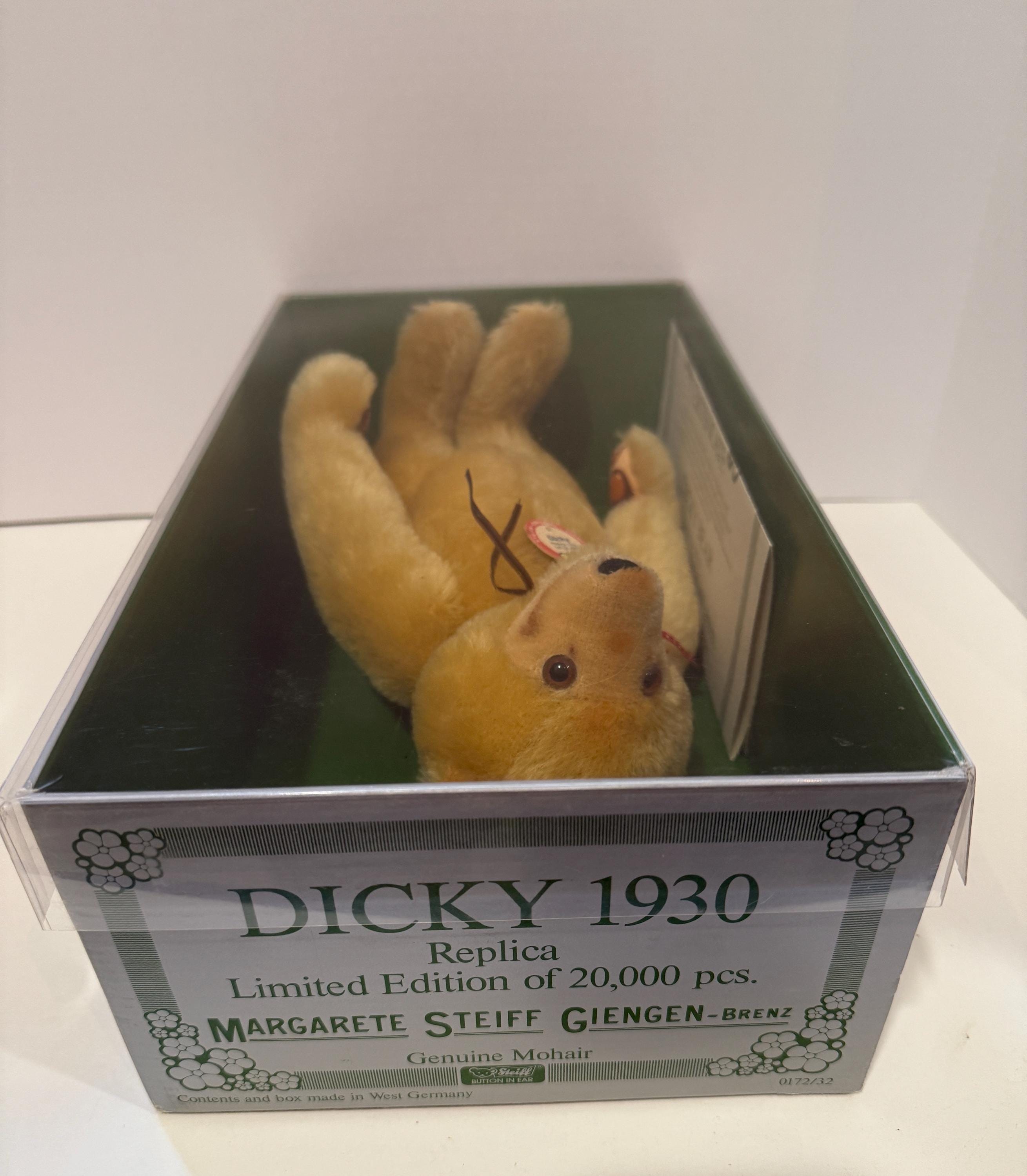 Vintage 1985 Steiff Dicky 13” Bear Replica From the 1930s - Etsy