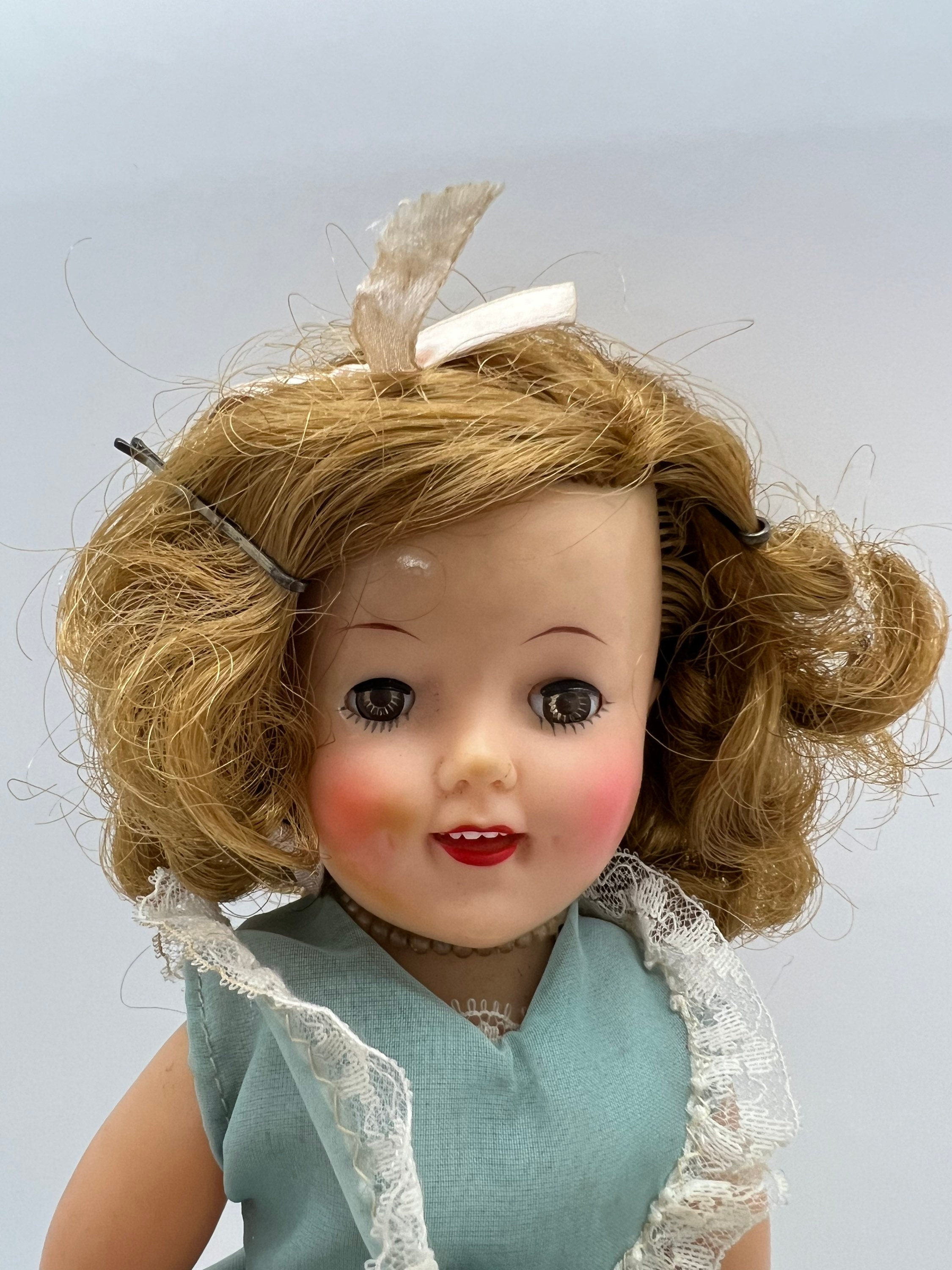 1950's Shirley Temple 12” Vintage Doll in Original Dress by