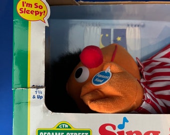 Vintage Sesame Street Sing & Snore Ernie Doll by Tyco New in Box