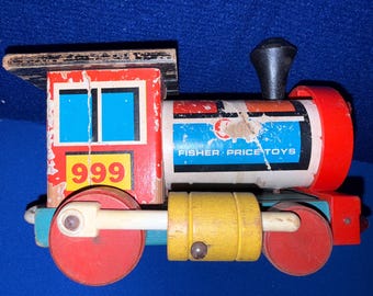 Vintage 1963 Wooden Fisher-price Huffy Puffy Train Set - Etsy