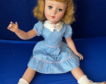 1951 American Character 20” Sweet Sue Doll, original dress, strawberry blonde  original Wig, unmarked