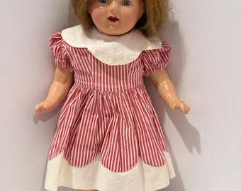 Vintage 1930s Effanbee 17.5” Patsy Ann Doll: Composition, Mohair Wig