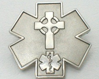 Celtic cross ems emt medic first responder pin