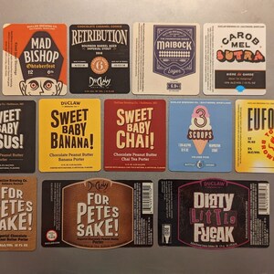 Craft Beer Magnet Duclaw Brewing For Petes Sake!, Retribution, Carob Mel, Mad Bishop, Sweet Baby Jesus Banana Chai, 3 Scoops, Maibock