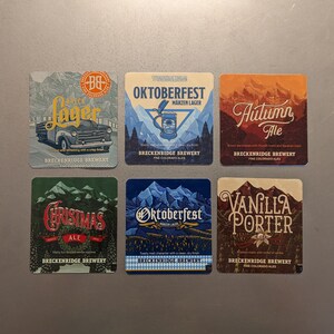 Craft Beer Magnet Breckenridge Brewing Autumn Ale, Oktoberfest, Vanilla Porter, Breck Lager, Christmas Ale