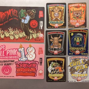Craft Beer Magnet Straight To Ale STA Kampfdackel, Oops All Pink, Coconut Lily Flag Stout, Monkeynaut IPA India Pale Ale, Chill Pils