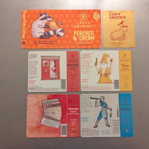 Craft Beer Magnets Urban Artifact Brewery Teak Fruit Tart, Squeezebox, Peaches & Cream, Capy Snacks, Photo Booth, Spyglass Sour