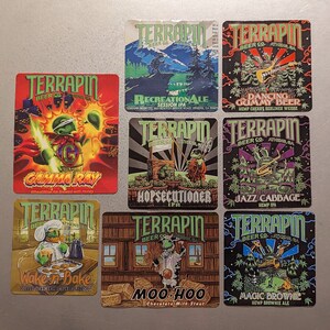 Craft Beer Magnet Terrapin Beer Recreation Ale, Hopsecutioner IPA, Wake-n-Bake, Gamma Ray, Jazz Cabbage, Magic Brownie, Dancing Gummy Bears