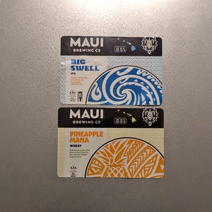 Craft Beer Magnet Maui Brewing Big Swell IPA India Pale Ale, Pineapple Mana