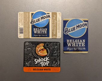 Beer Magnetism Blue Moon & Shock Top Belgian White Beer Label Magnets