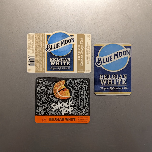 Beer Magnetism Blue Moon & Shock Top Belgian White Beer Label Magnets