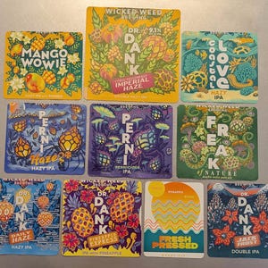 Craft Beer Magnet Wicked Weed Brewing Fresh Pressed, Coastal Love, Pernicious, Dr. Dank, Mango Wowie, Freak Of Nature