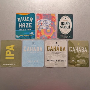 Craft Beer Magnet Cahaba Brewing Pale Ale, American Blonde, OKA UBA IPA India Pale Ale, Spring Daze Hazy, Irish Stout, River Haze