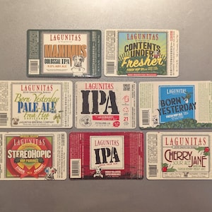 Craft Beer Magnet Lagunitas Brewing Born Yesterday Pale Ale, Cherry Jane Sour, Contents Under Fresher, Maximus Colossal, StereoHopic