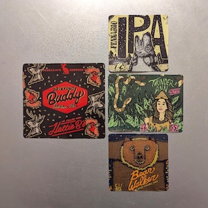 Craft Beer Magnet Jackalope Brewing Fennario IPA India Pale Ale, Bear Walker, Thunder Ann, Drinking Buddy Golden Ale