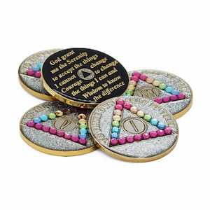 Argento Arcobaleno Glitter Tripla Monete AA