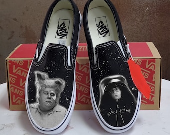 Custom Space Balls Inspired Black Slip On Vans (Barf / Lord Helmet)