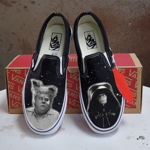Custom Space Balls Inspired Black Slip On Vans (Barf / Lord Helmet)