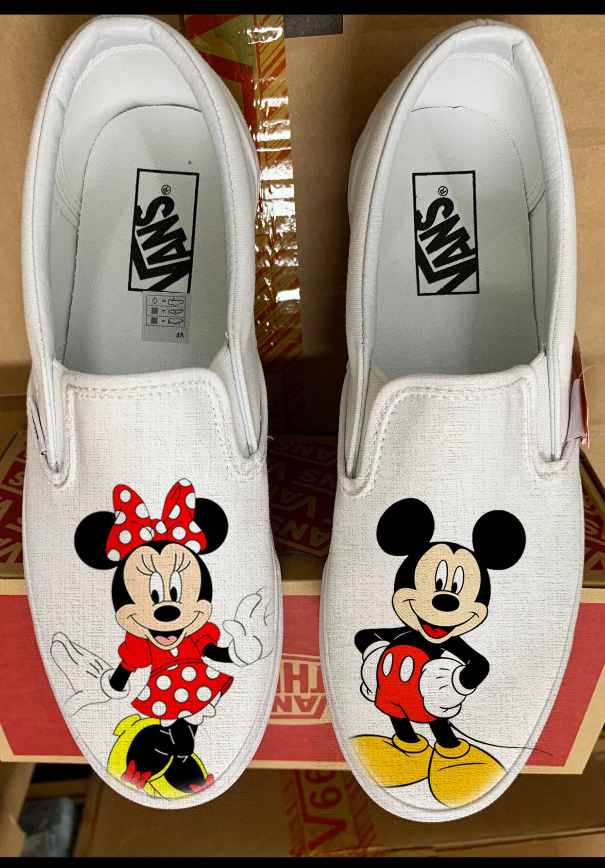 Custom Mickey and Minnie Mouse White 