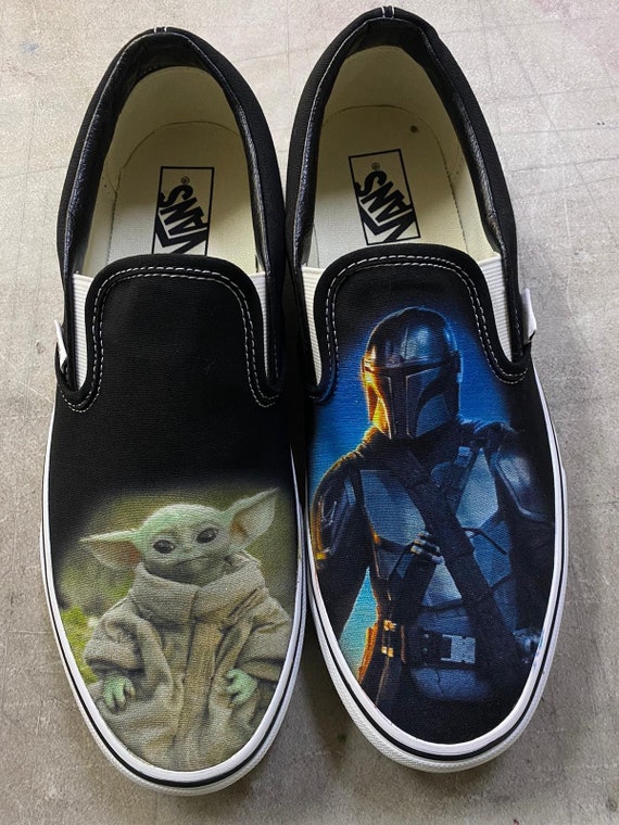 Custom Star Wars the Mandalorian Slip on Vans baby Yoda - Etsy
