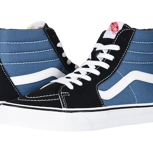Custom Navy Blue Sk8 Hi Vans - Personalize With Any Image! Pets, Kids, Bands, Movies...