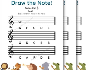 Music Theory for Children - Name the Note! Treble Clef (5 Worksheets ...