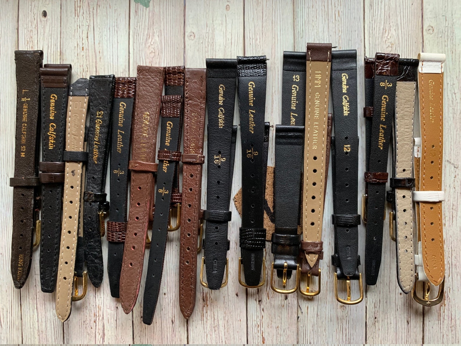 Lot of 16 Vintage Leather Watch Bands Vintage New Old Stock Etsy