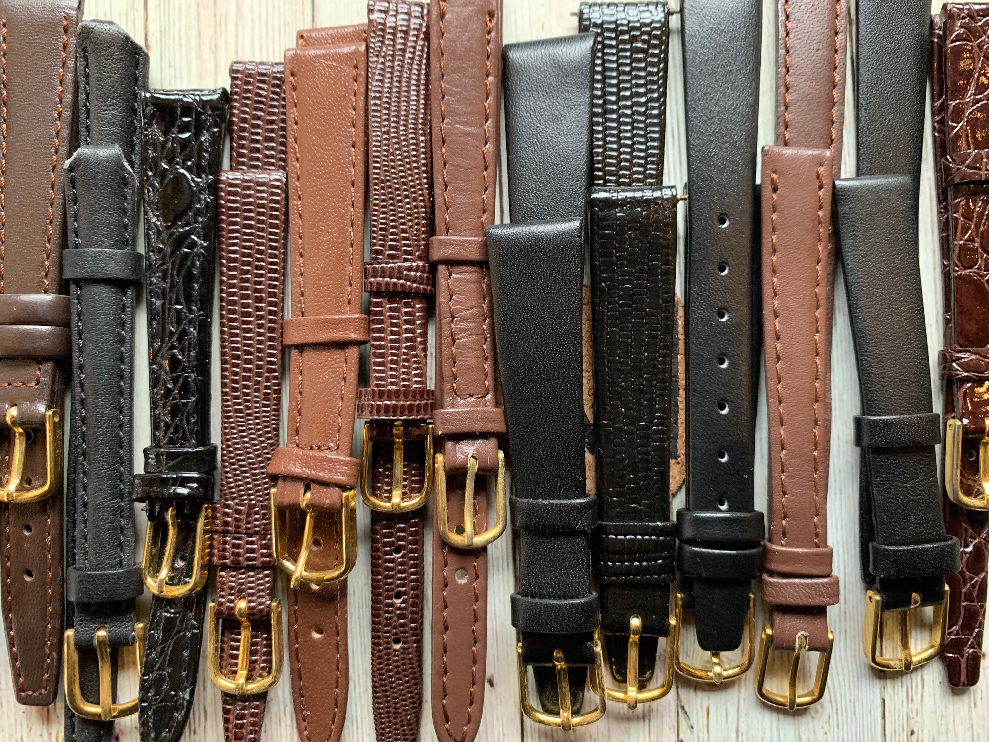 Lot of 16 Vintage Leather Watch Bands Vintage New Old Stock Etsy