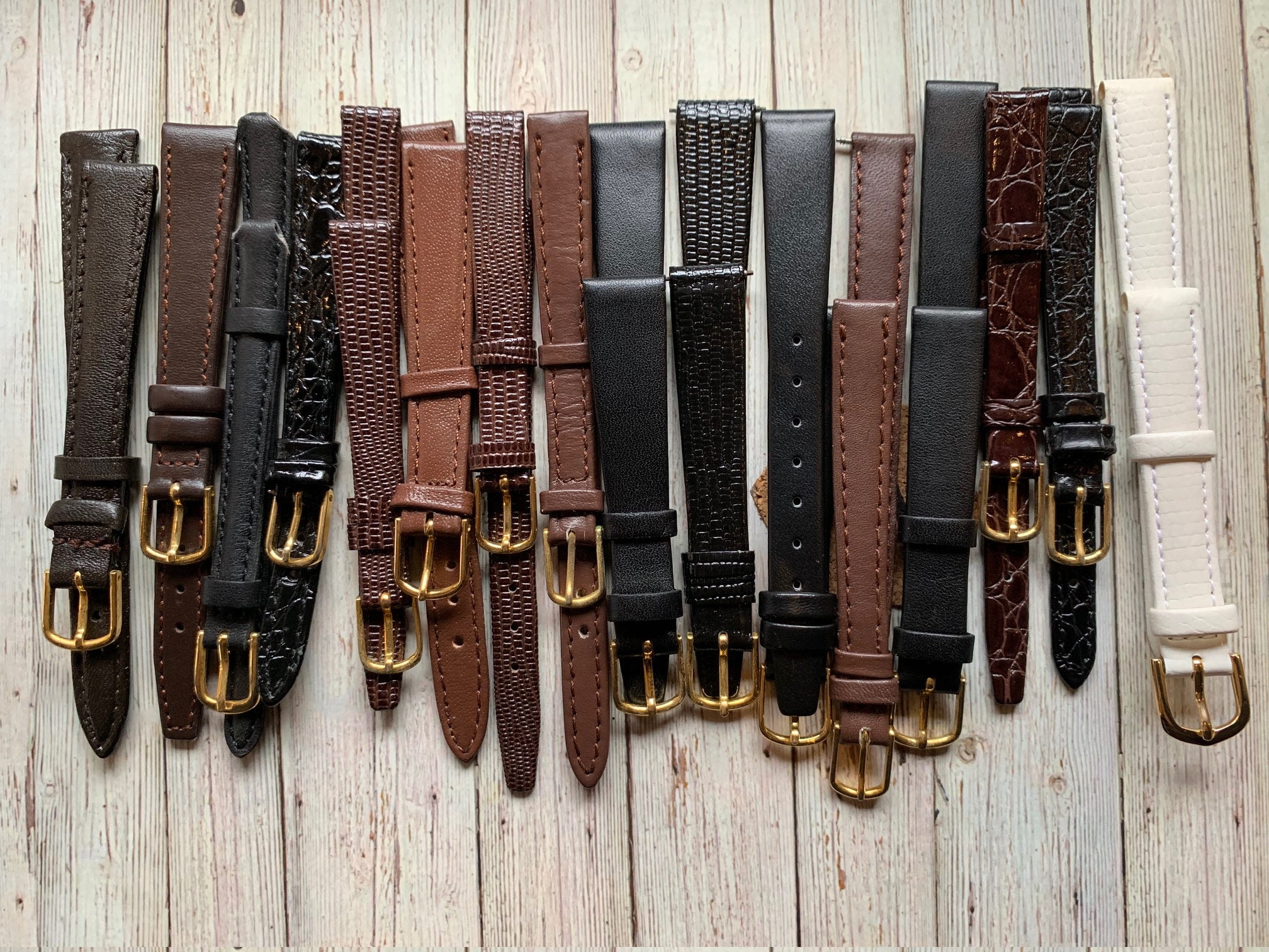 Lot of 16 Vintage Leather Watch Bands Vintage New Old Stock Etsy