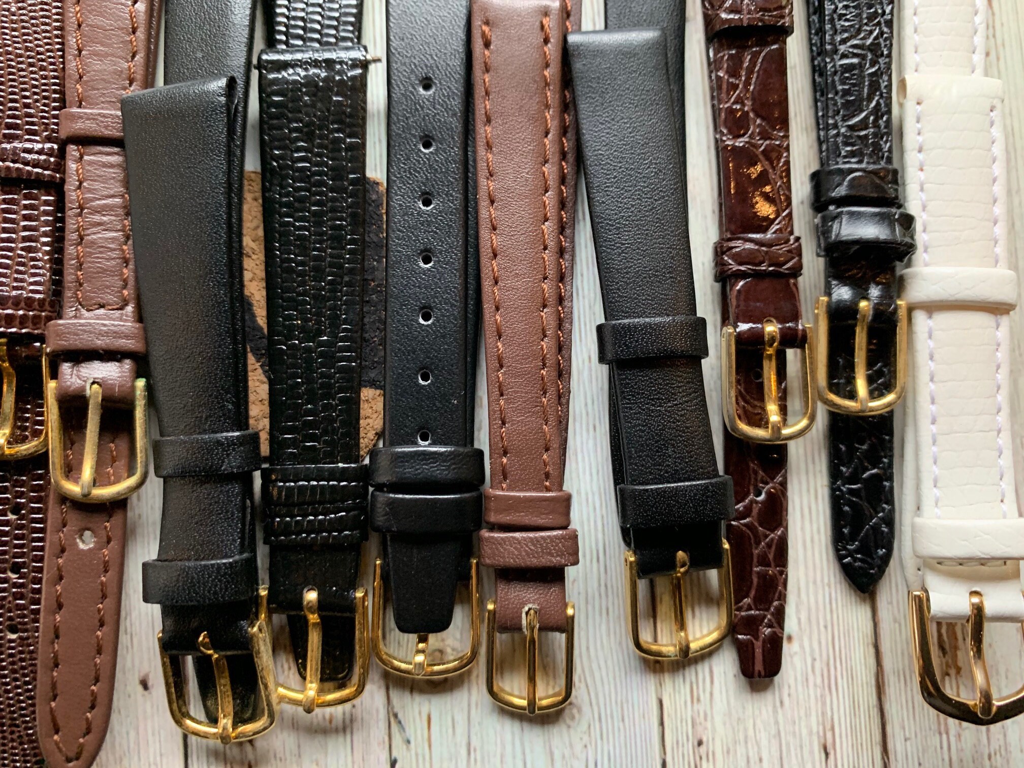Lot of 16 Vintage Leather Watch Bands Vintage New Old Stock Etsy