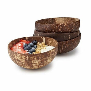 COCONUT BOWLS | Buy 5 & Get 1 Free | Organic, Assai Bowl | Wooden bowls | No Plastic | Noodle Bowl | Buddha  | Christmas gift | Love 2023