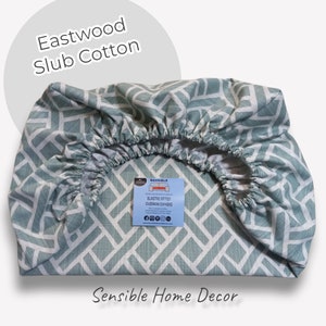 Elastic Fitted & Protective Cushion Cover for Indoor Furniture, sofa, chair, bench, RV, Camper, couch...Eastwood slub - Choose Color