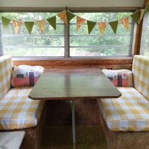 RV Dinette Benutzerdefinierte elastischer ausgestattet & Schutzkissenbezug für Möbel im Innenbereich, Sofa, Bank, RV, Camper, Couch ... Buffalo Plaid Gingham