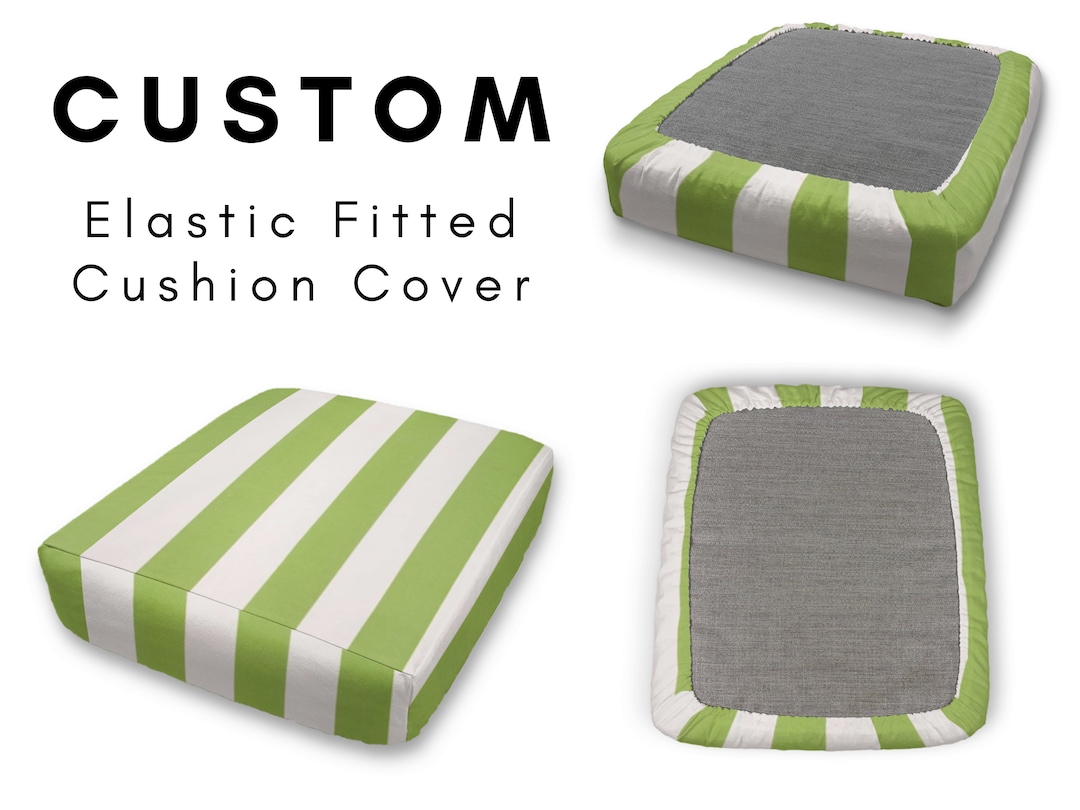 Water Resistant Elastic Fitted Protective Cushion Cover Indoor outdoor Furniture Patio RV Boat Bench Cabana Stripe Choice of Colors Etsy