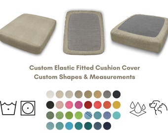 Housse de coussin de protection élastique résistante aux taches d'eau - meubles d'extérieur, terrasse, camping-car, bateau, banc - couleurs au choix élogieuses