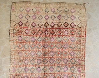 Vintage Berber Wool Rug: 5'7'' x 11'5'' Moroccan Boho Area Rug