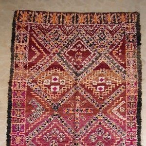 XL Vintage Moroccan Berber Rug: Tribal Wool Area Rug (6&#39;6&#39;&#39; X 13&#39;4&#39;&#39;)