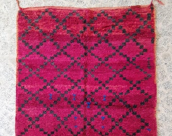 Vintage Berber Boujaad Rug: 6x10 Handmade Moroccan Wool Area Rug